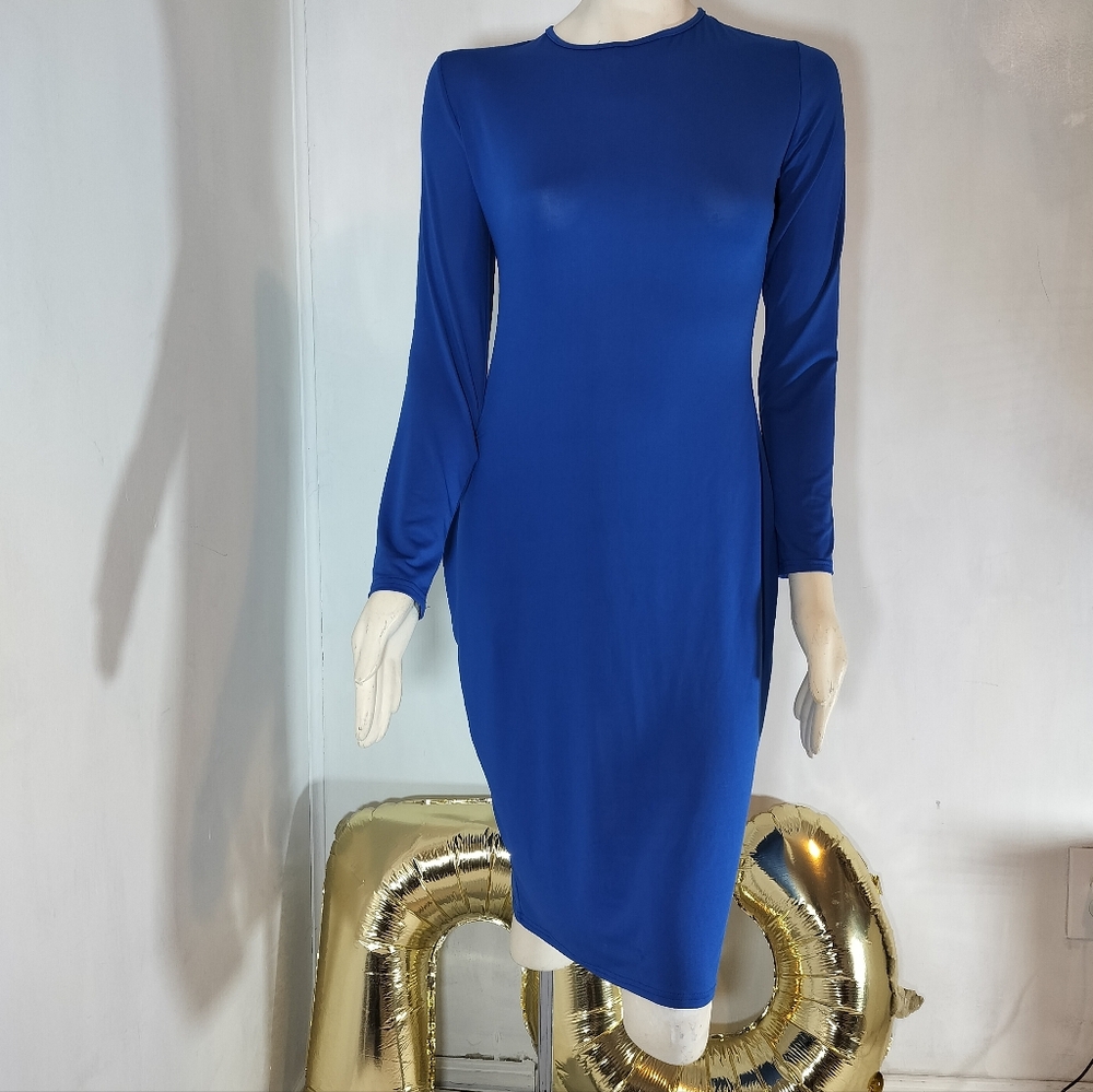 & Other Stories Royal Blue Long Sleeve Dress